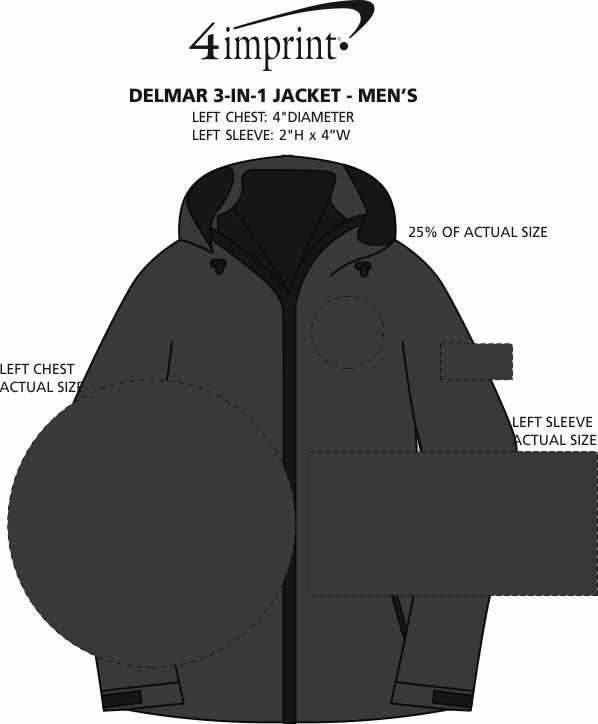 Imprint Area of Delamar 3-in-1 Jacket - Men's