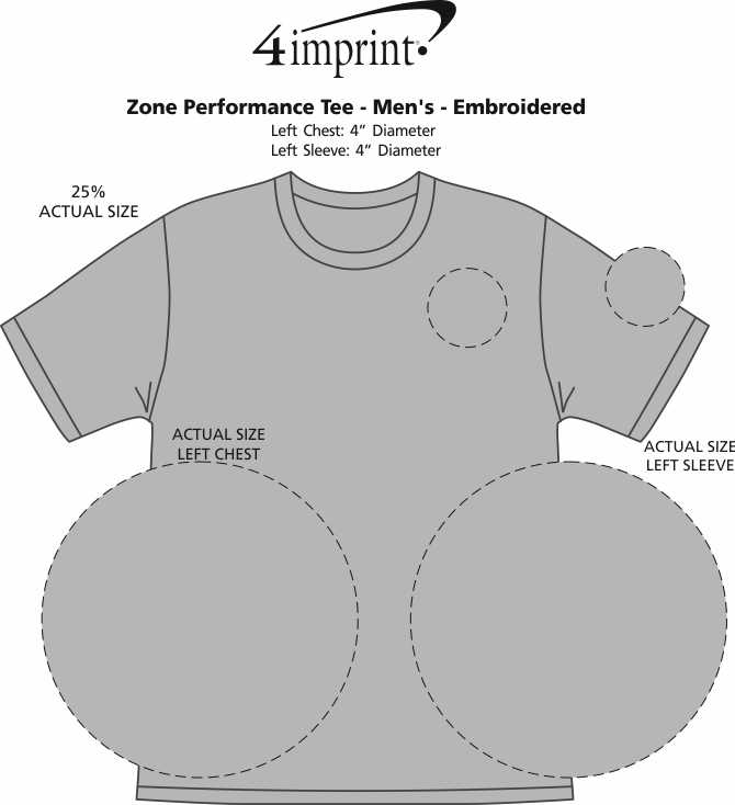 Imprint Area of Zone Performance Tee - Men's - Embroidered