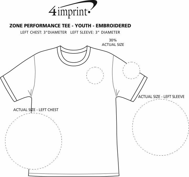 Imprint Area of Zone Performance Tee - Youth - Embroidered