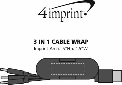 Imprint Area of 3-in-1 Cable Wrap with Phone Stand