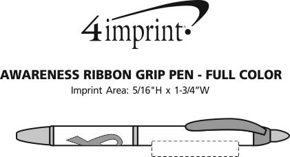 Imprint Area of Awareness Ribbon Grip Pen - Full Color