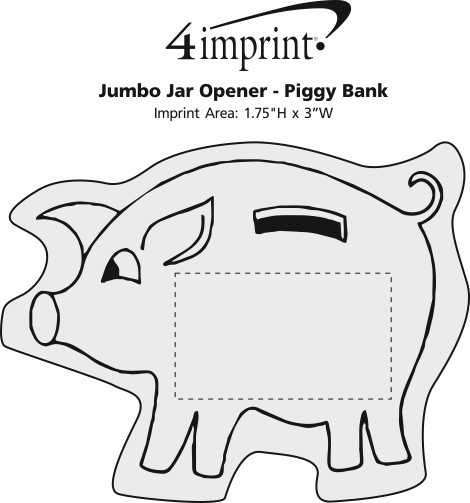 Imprint Area of Jumbo Jar Opener - Piggy Bank