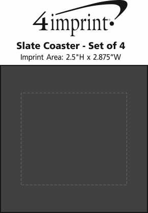 Imprint Area of Slate Coaster - Set of 4