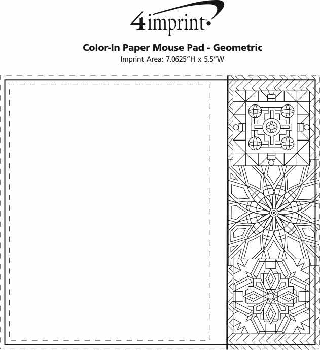 Imprint Area of Color-In Paper Mouse Pad - Geometric