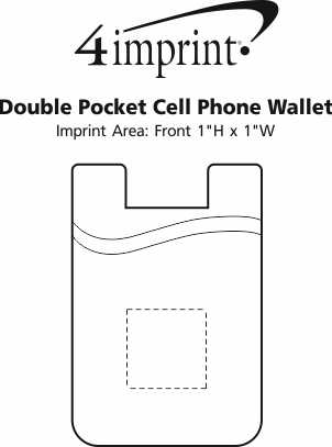 Imprint Area of Double Pocket Cell Phone Wallet