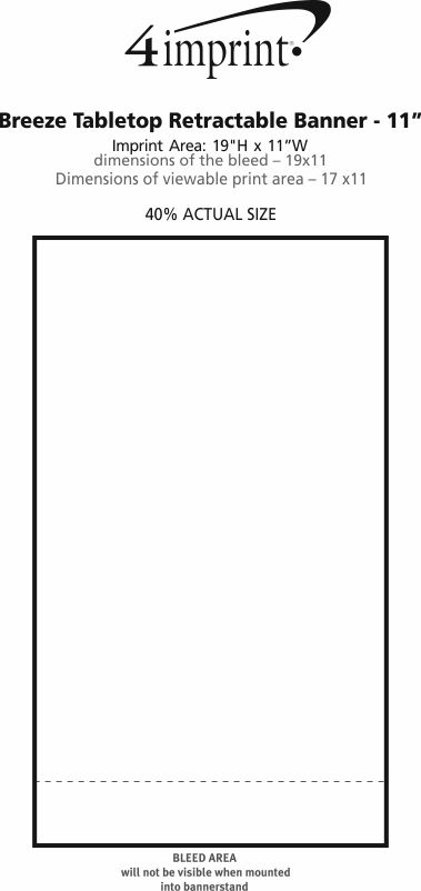 Imprint Area of Breeze Tabletop Retractable Banner - 11"