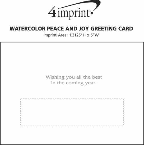 Imprint Area of Watercolor Peace and Joy Greeting Card
