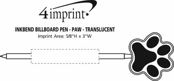 Imprint Area of Inkbend Billboard Pen - Paw - Translucent