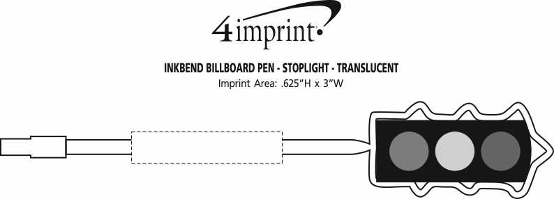 Imprint Area of Inkbend Billboard Pen - Stoplight - Translucent
