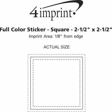 Imprint Area of Full Color Sticker - Square - 2-1/2" x 2-1/2"