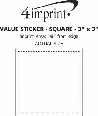 Imprint Area of Square Sticker - 3" x 3"