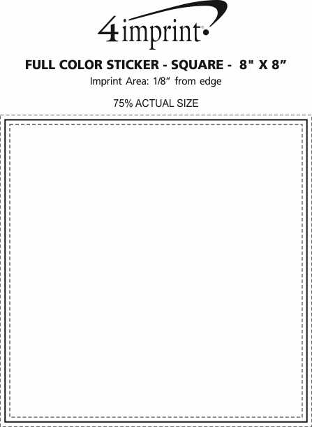 Imprint Area of Full Color Sticker - Square - 8" x 8"