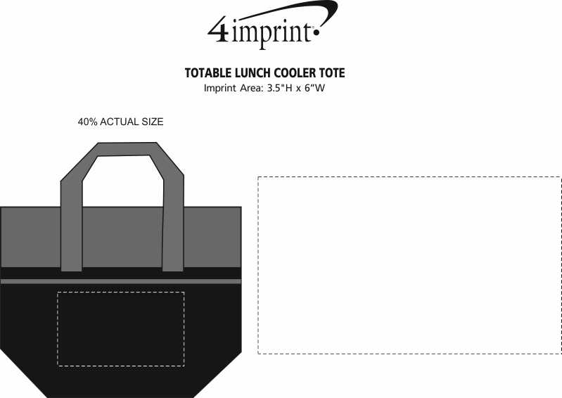 Imprint Area of Totable Lunch Cooler Tote