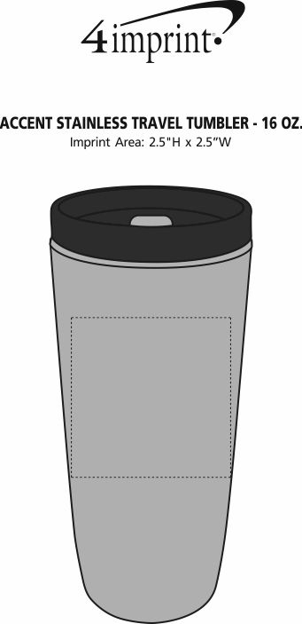 Imprint Area of Custom Accent Stainless Travel Mug - 16 oz.