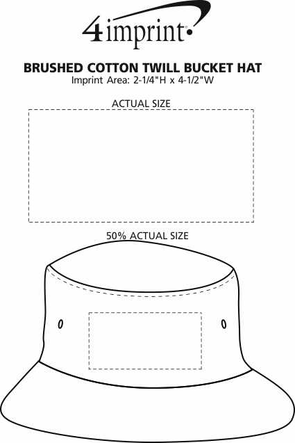 Imprint Area of Brushed Cotton Twill Bucket Hat