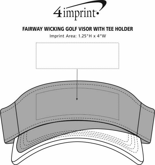 Imprint Area of Fairway Wicking Golf Visor with Tee Holder