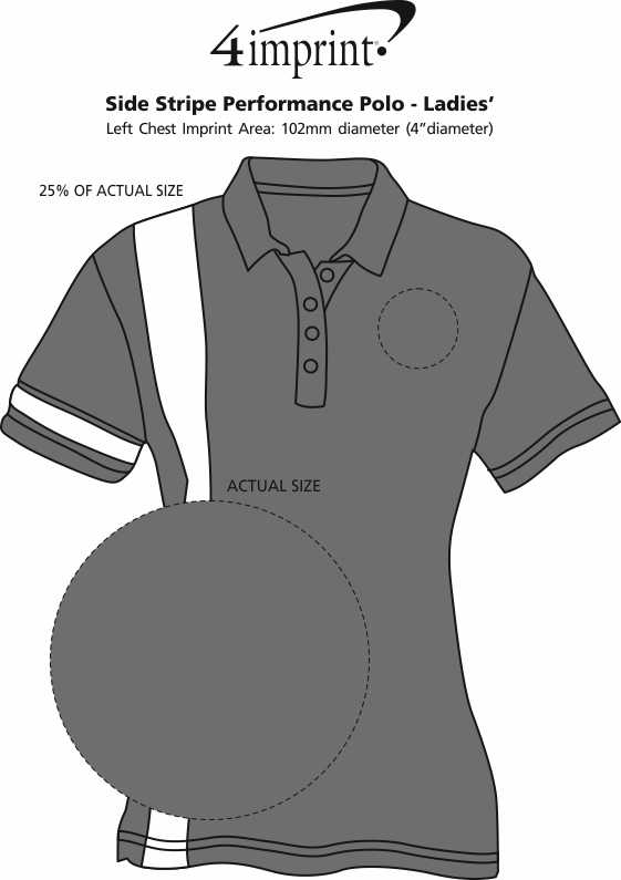 Download 4imprint.com: Side Stripe Performance Polo - Ladies' 138246-L