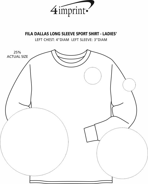 Imprint Area of FILA Minnesota Long Sleeve Sport Shirt - Ladies'