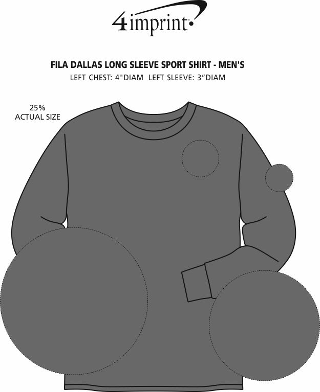 Imprint Area of FILA Dallas Long Sleeve Sport Shirt - Men's