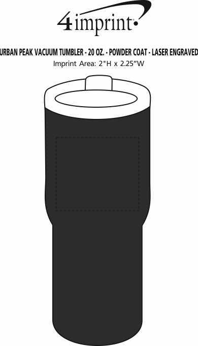 Imprint Area of Urban Peak Vacuum Tumbler - 20 oz. - Powder Coat - Laser Engraved