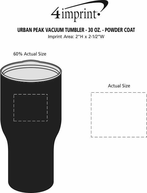 Imprint Area of Urban Peak Vacuum Tumbler - 30 oz. - Powder Coat