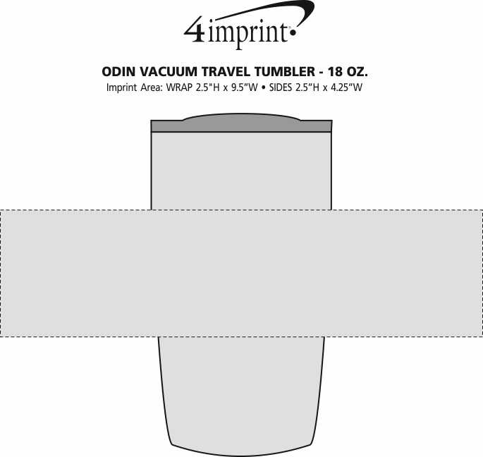 Imprint Area of Odin Vacuum Travel Tumbler - 18 oz.