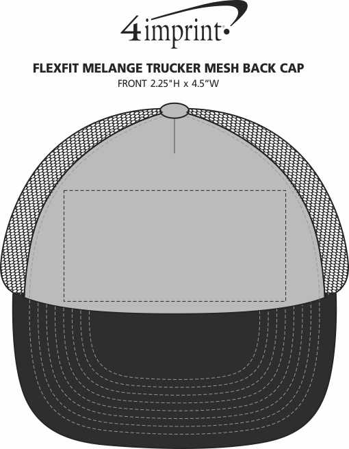 Imprint Area of Flexfit Melange Trucker Mesh Back Cap