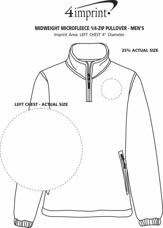 Imprint Area of Midweight Microfleece 1/4-Zip Pullover - Men's