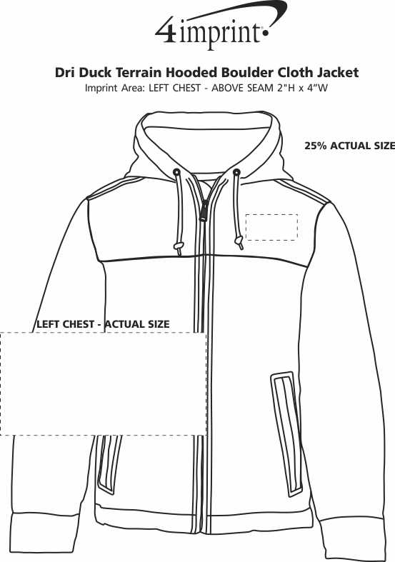Imprint Area of DRI DUCK Terrain Hooded Boulder Cloth Jacket