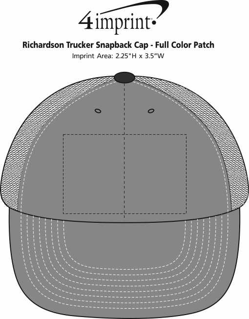 Imprint Area of Richardson Trucker Snapback Cap - Full Color Patch