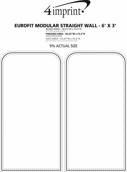 Imprint Area of EuroFit Modular Straight Wall - 6' x 3'