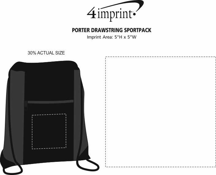 Imprint Area of Porter Drawstring Sportpack