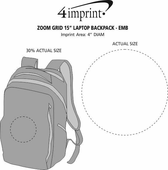 Imprint Area of Zoom Grid 15" Laptop Backpack - Embroidered