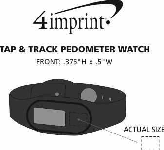 Imprint Area of Tap & Track Pedometer Watch - 24 hr