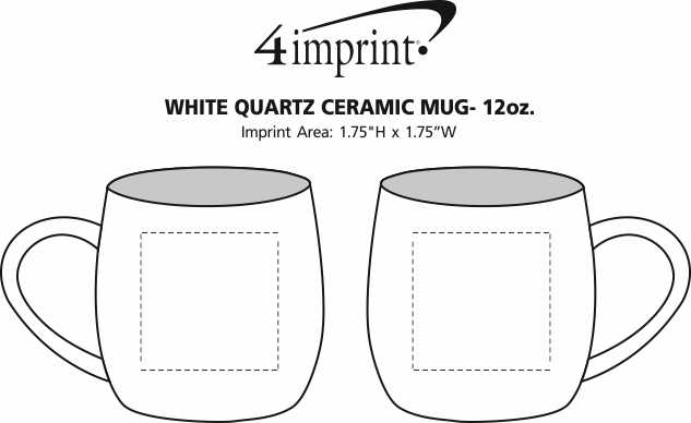 Imprint Area of White Quartz Ceramic Mug - 12 oz.