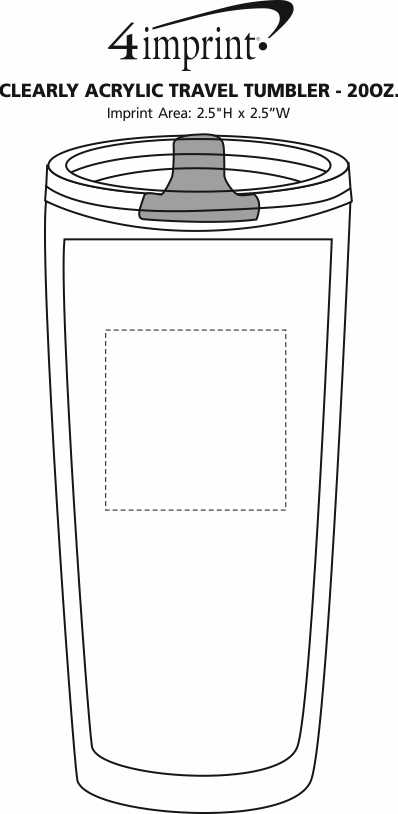 Imprint Area of Clearly Acrylic Travel Tumbler - 20 oz.