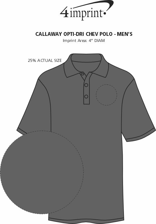 Imprint Area of Callaway Opti-Dri Chev Polo - Men's