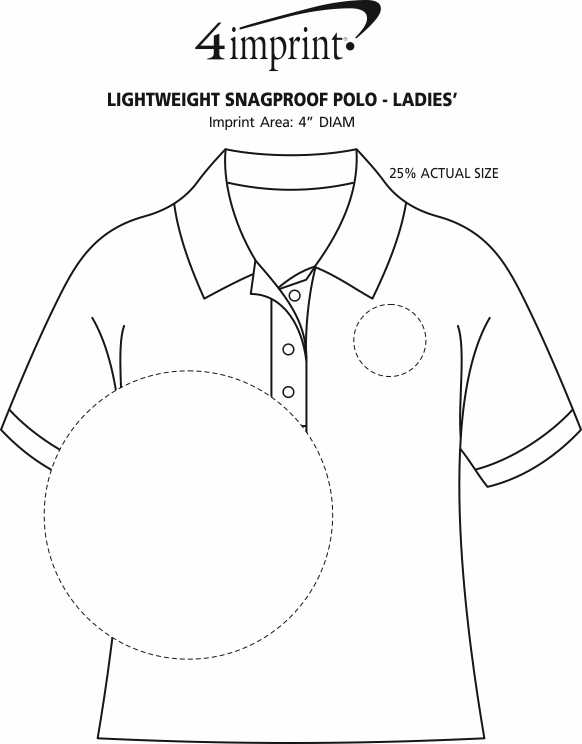 Imprint Area of Lightweight Snagproof Polo - Ladies'