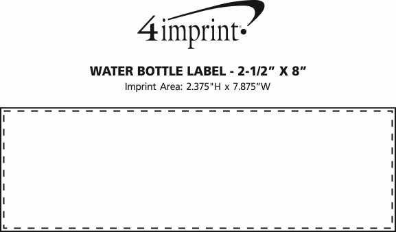 Imprint Area of Water Bottle Label - 2-1/2" x 8"