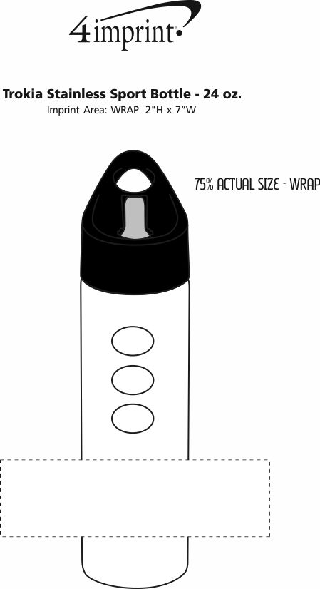 Imprint Area of Trokia Stainless Sport Bottle - 24 oz.