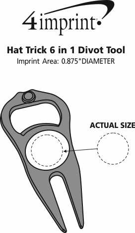 Imprint Area of Hat Trick 6-in-1 Divot Tool