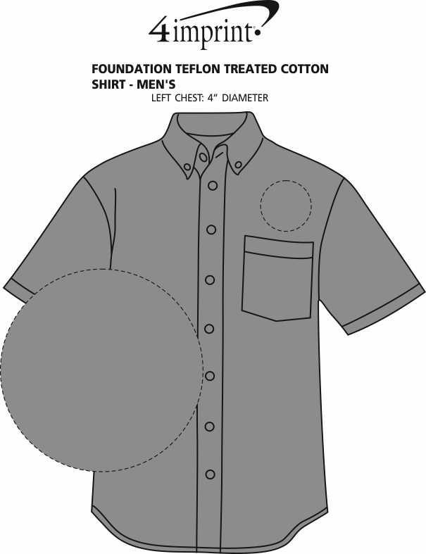 Imprint Area of Foundation Teflon Treated Short Sleeve Cotton Shirt - Men's