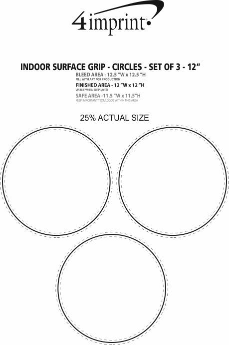 Imprint Area of Indoor Surface Grip - Circles - Set of 3 - 12"