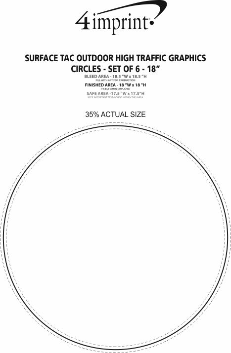 Imprint Area of Surface Tac Outdoor High Traffic Graphics - Circles - Set of 6 - 18"