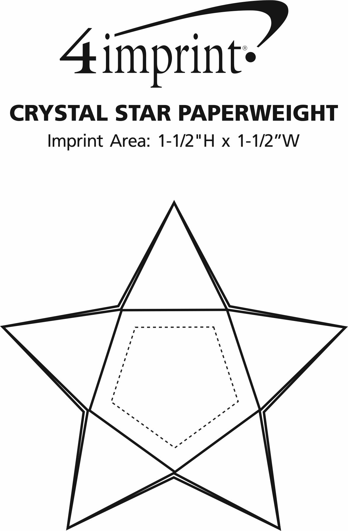 Imprint Area of Crystal Star Paperweight