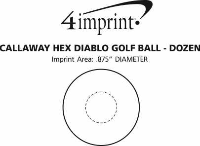 Imprint Area of Callaway Hex Diablo Golf Ball - Dozen