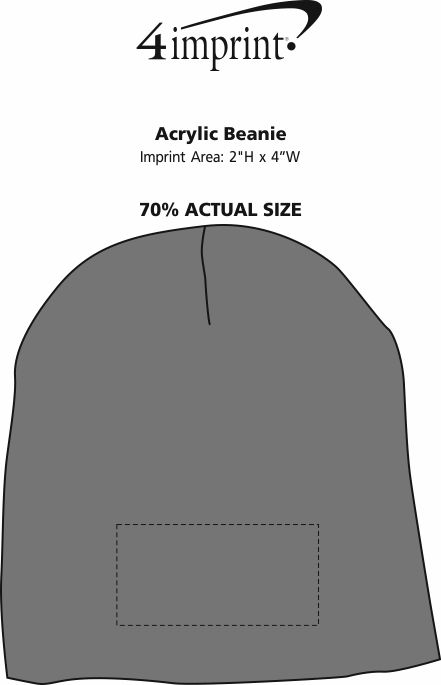 Imprint Area of Acrylic Beanie