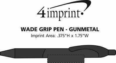 Imprint Area of Wade Grip Pen - Gunmetal