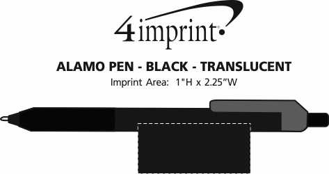 Imprint Area of Alamo Pen - Black - Translucent