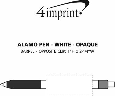 Imprint Area of Alamo Pen - White - Opaque